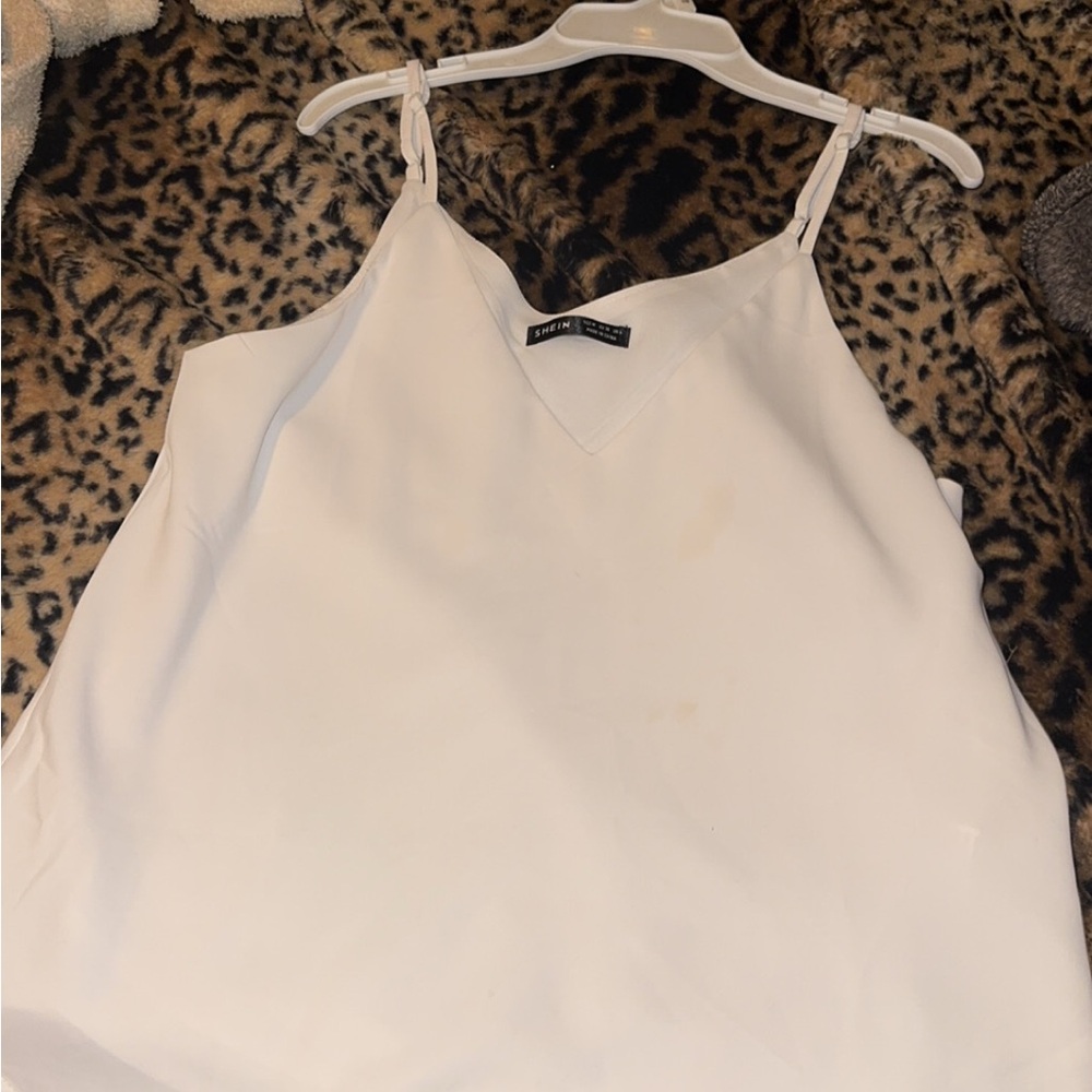 SHEIN Cream Sleeveless Camisole Tank Top